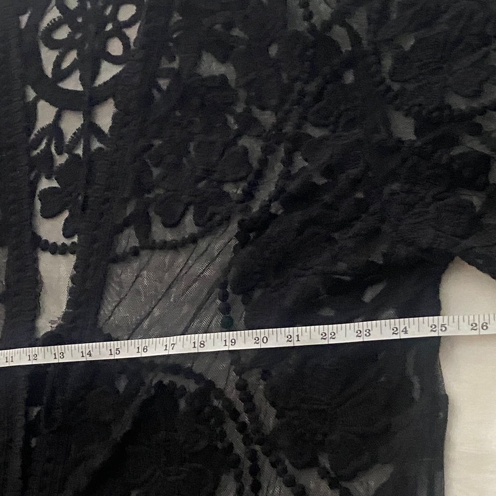 Umgee Boho Sheer Lace Kimono Cardigan, Flowers, Swim Cover-Up, Size Medium - Picture 10 of 13